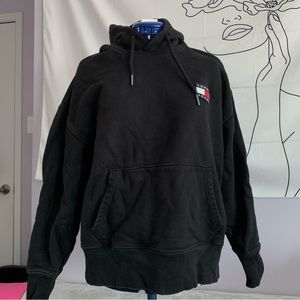 TOMMY JEANS 100% Cotton Black Hoodie